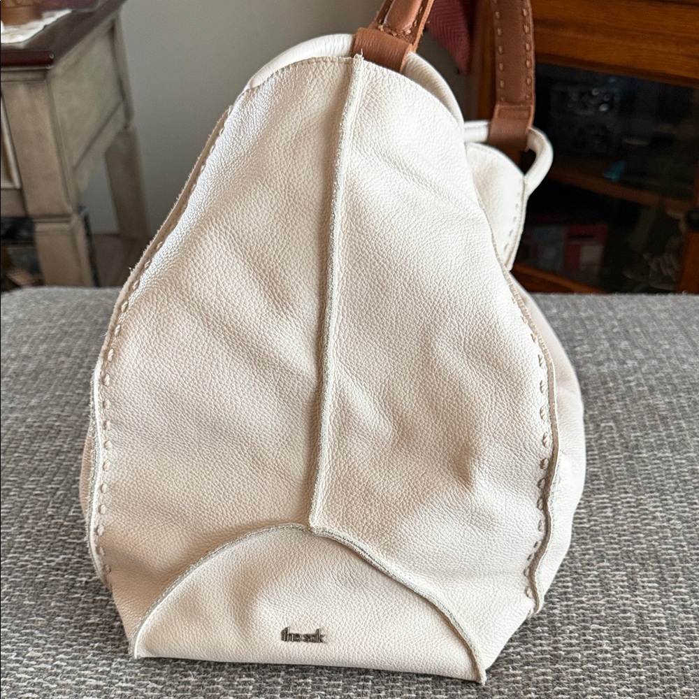 The Sak Felix large Elegant Cream Leather Tote Bag - Picture 2 of 7